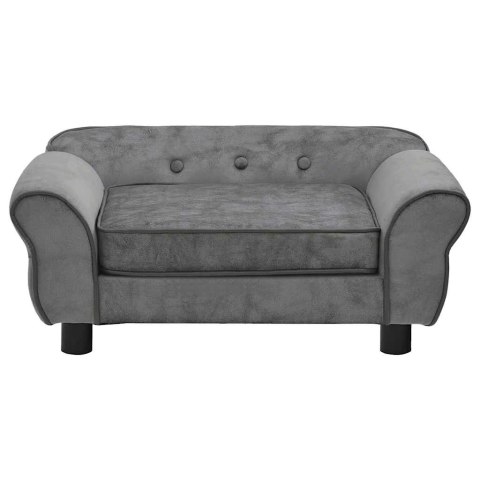 VidaXL Sofa dla psa, ciemnoszara, 72x45x30 cm, pluszowa