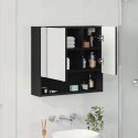 SZAFKA Z LUSTREM CZARNY 59X17X55CM MATERIAŁ DREWNOPOCHODNY