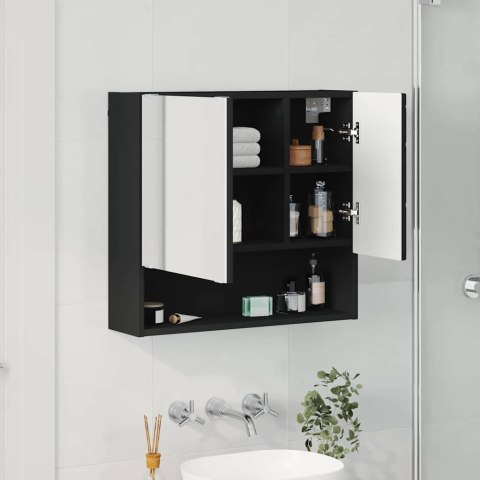 SZAFKA Z LUSTREM CZARNY 59X17X55CM MATERIAŁ DREWNOPOCHODNY