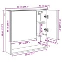 SZAFKA Z LUSTREM CZARNY 59X17X55CM MATERIAŁ DREWNOPOCHODNY