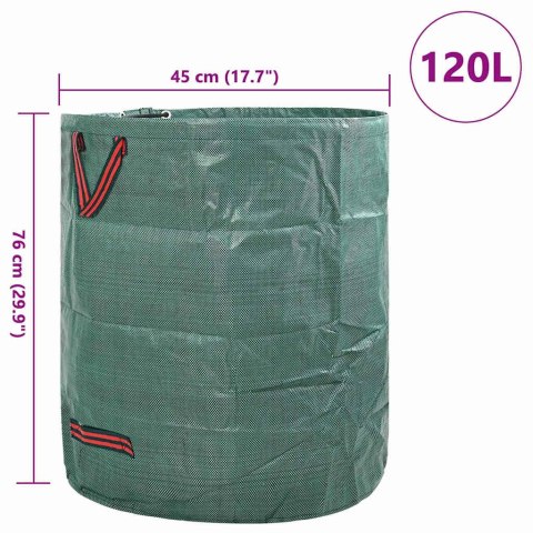 VidaXL Torby na odpady do ogrodu 12 pcs Zielony 45 x 45 x 76 cm