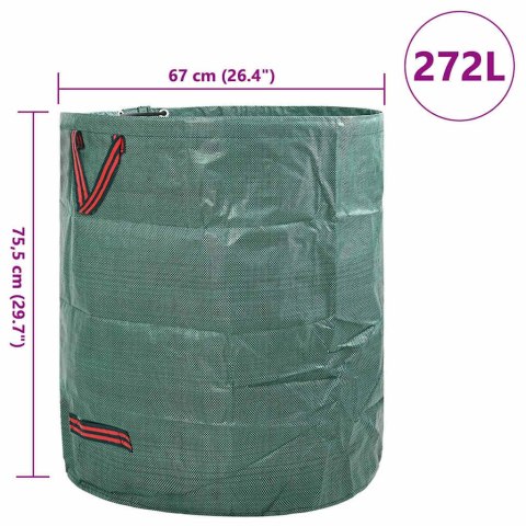 VidaXL Torby na odpady do ogrodu 12 pcs Zielony 67 x 67 x 75,5 cm