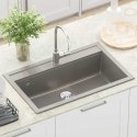 VidaXL Zlew Szary 795 x 505 mm Granit