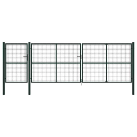 VidaXL Brama ogrodowa stalowa 500x150 cm zielona
