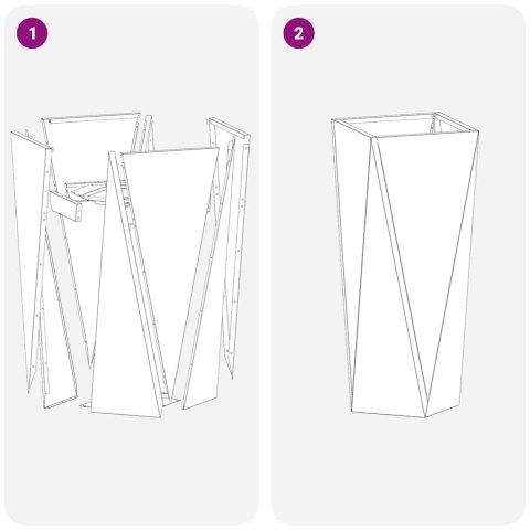 VidaXL Donica 2 pcs Rdzawy 30 x 30 x 75 cm
