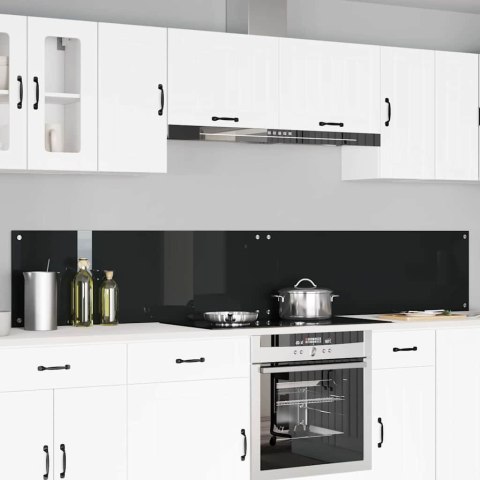 VidaXL Panel kuchenny 2 pcs Czarny 120 x 40 cm szkło hartowane