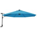 ŚCIENNY PARASOL OGRODOWY NIEBIESKI 290CM