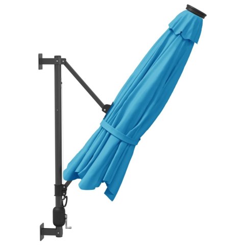 ŚCIENNY PARASOL OGRODOWY NIEBIESKI 290CM