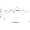 ŚCIENNY PARASOL OGRODOWY NIEBIESKI 290CM