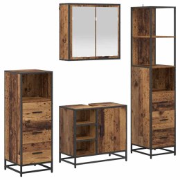 VidaXL Zestaw mebli łazienkowych z szufladą z półką 4 pcs Stare drewno