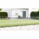 BIAŁY PŁOT OGRODOWY Z GROTAMI 8,5X0,6M STALOWY
