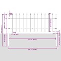 BIAŁY PŁOT OGRODOWY Z GROTAMI 8,5X0,6M STALOWY