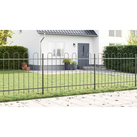 OGRODOWY PŁOT Z ŁUKIEM NA GÓRZE SZARY 8,5X1M STAL