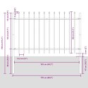 OGRODOWY PŁOT Z SZPICZASTYM ZAKOŃCZENIEM - SZARY - 13,6X 0,8M - STAL