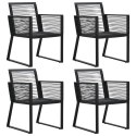 VidaXL 5-cz. zestaw mebli ogrodowych, rattan PVC, czarny