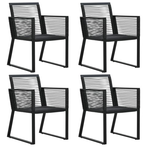 VidaXL 5-cz. zestaw mebli ogrodowych, rattan PVC, czarny