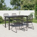 VidaXL 5-częściowy zestaw mebli ogrodowych, czarny, rattan PVC