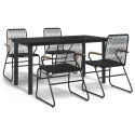 VidaXL 5-częściowy zestaw mebli ogrodowych, czarny, rattan PVC