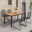 5-CZĘŚCIOWY ZESTAW MEBLI OGRODOWYCH RATTAN PVC CZARNO-BRĄZOWY