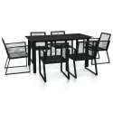7-CZ. ZESTAW MEBLI OGRODOWYCH RATTAN PVC CZARNY