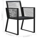 7-CZ. ZESTAW MEBLI OGRODOWYCH RATTAN PVC CZARNY