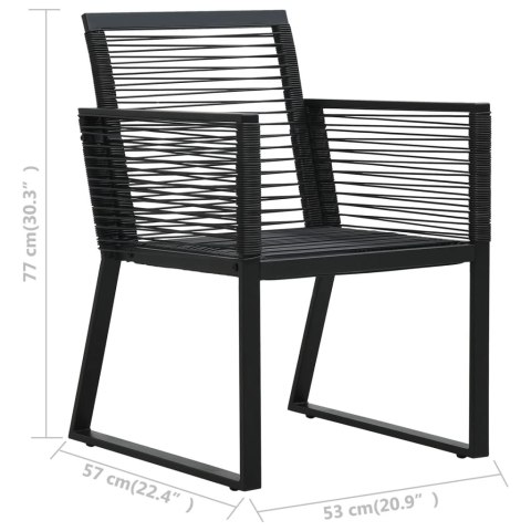 7-CZ. ZESTAW MEBLI OGRODOWYCH RATTAN PVC CZARNY