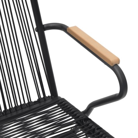 VidaXL 7-częściowy zestaw mebli ogrodowych, czarny, rattan PVC