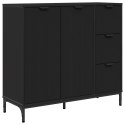 VidaXL Bufet Czarny 89,5 x 33 x 82 cm Materiał drewnopochodny