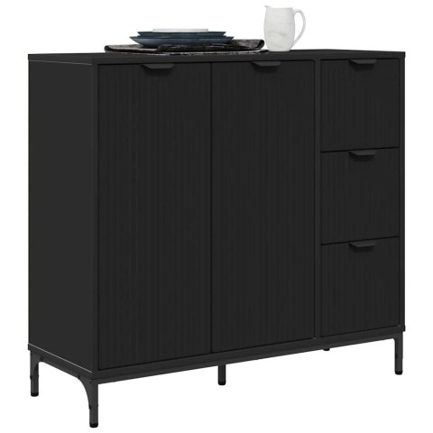 VidaXL Bufet Czarny 89,5 x 33 x 82 cm Materiał drewnopochodny