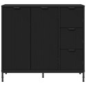 VidaXL Bufet Czarny 89,5 x 33 x 82 cm Materiał drewnopochodny