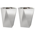 DONICA 2 PCS SREBRNY 50X50X75CM STAL NIERDZEWNA
