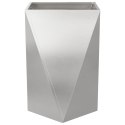 DONICA 2 PCS SREBRNY 50X50X75CM STAL NIERDZEWNA