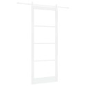 DRZWI PRZESUWNE BIAŁY 93X232CM LITE DREWNO SOSNOWE I SZKŁO