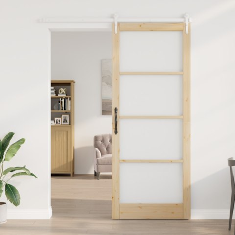 VidaXL Drzwi przesuwne Naturalny 93 x 232 cm