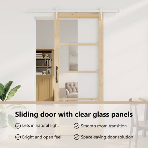 VidaXL Drzwi przesuwne Naturalny 93 x 232 cm