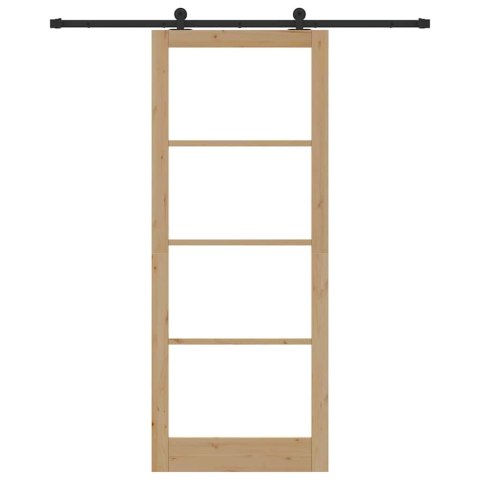 VidaXL Drzwi przesuwne ORKDAL Naturalny i czarny 93 x 232 cm