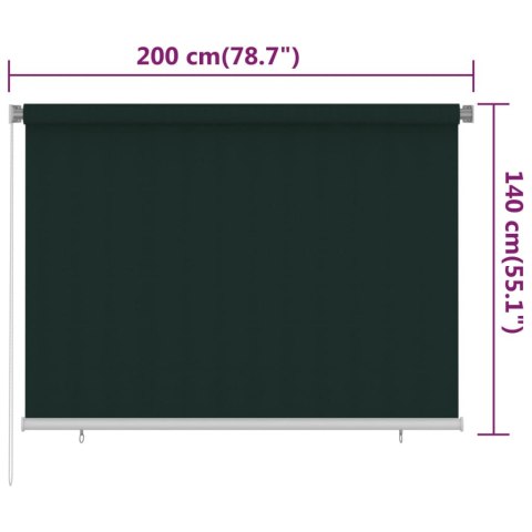 ROLETA ZEWNĘTRZNA 200X140CM CIEMNOZIELONA HDPE