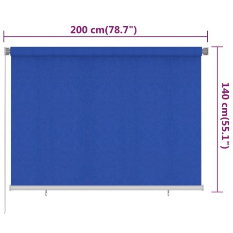 VidaXL Roleta zewnętrzna, 200x140 cm, niebieska, HDPE