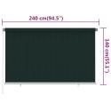VidaXL Roleta zewnętrzna, 240x140 cm, ciemnozielona, HDPE