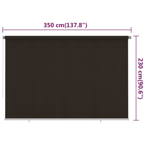 VidaXL Roleta zewnętrzna, 350x230 cm, brązowa, HDPE