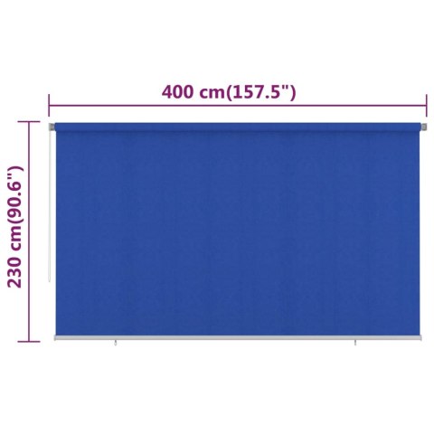 VidaXL Roleta zewnętrzna, 400x230 cm, niebieska, HDPE