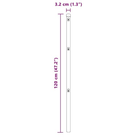 SŁUPKI OGRODZENIOWE 52 SZT. Ø32MM 120CM ZE STALI OCYNKOWANEJ