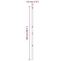SŁUPKI OGRODZENIOWE 52 SZT. SZARE Ø32MM 150CM STAL OCYNKOWANA