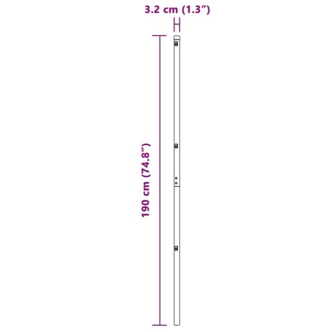 SŁUPKI OGRODZENIOWE 52 SZT. SZARY Ø32MM 190CM STAL OCYNKOWANA