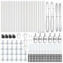 VidaXL Słup ogrodowy z betonową podstawą 26 szt. srebrny