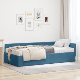 VidaXL Rama Łóżka Narożnego z Materacem Inny 2 pcs Niebieski Aksamit