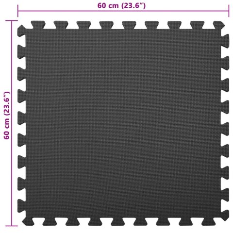 PUZZLE MATS DO ĆWICZEŃ 12 EL. CZARNY 4,32 ㎡ PIANKA EVA
