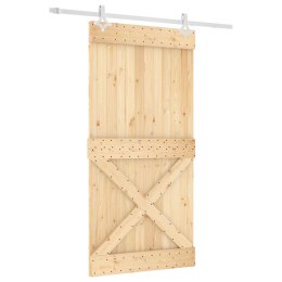 VidaXL Drzwi przesuwne Naturalne i białe 100 x 210 cm
