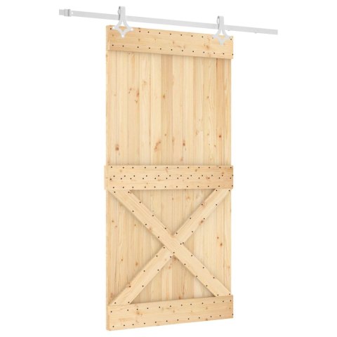 DRZWI PRZESUWNE NATURALNE I BIAŁE 100X210CM
