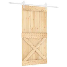 VidaXL Drzwi przesuwne Naturalne i białe 100 x 210 cm